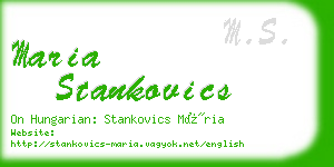 maria stankovics business card